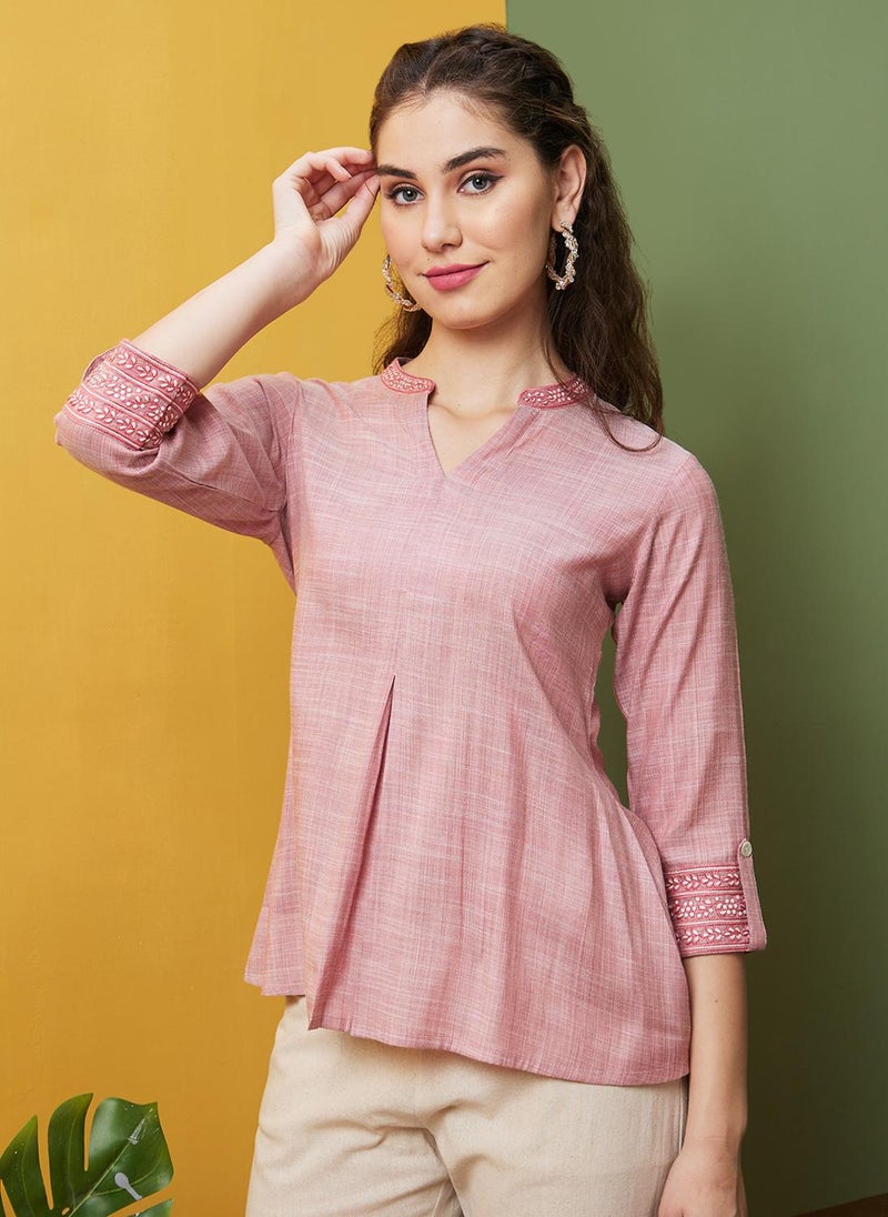 Globus Women Embroidered Flared A Line Tunic - Image 1